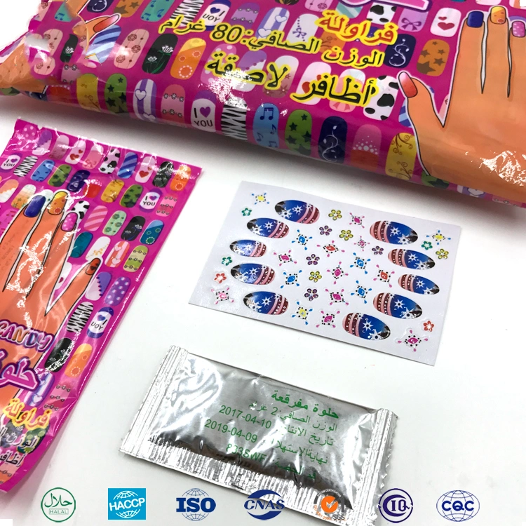 Factory Wholesale Nail Sticker Tattoo with Popping Candy